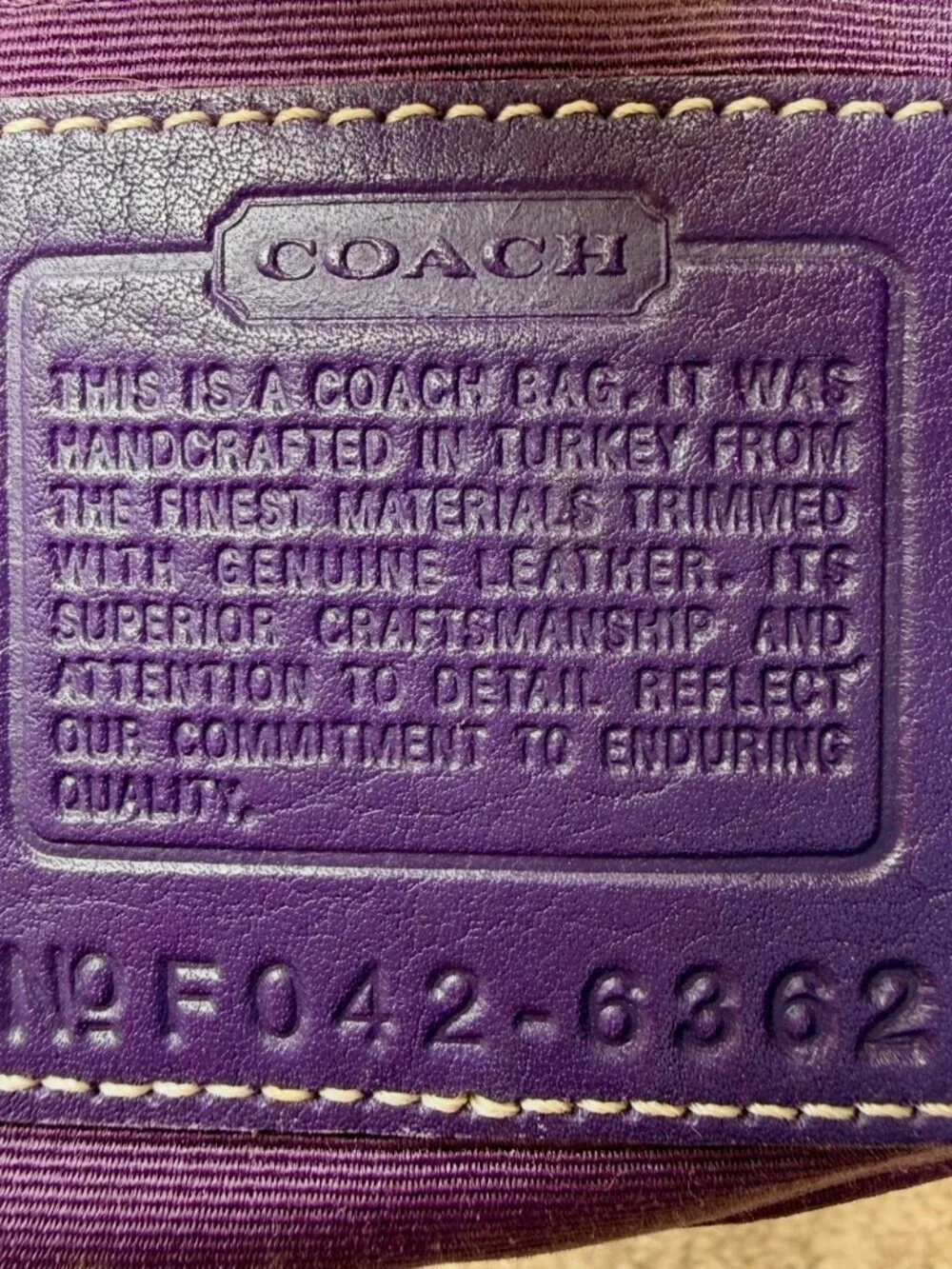 Coach Purple Signature Canvas Suede Demi Buckle Shoulder Bag 6362 - Picture 11 of 11